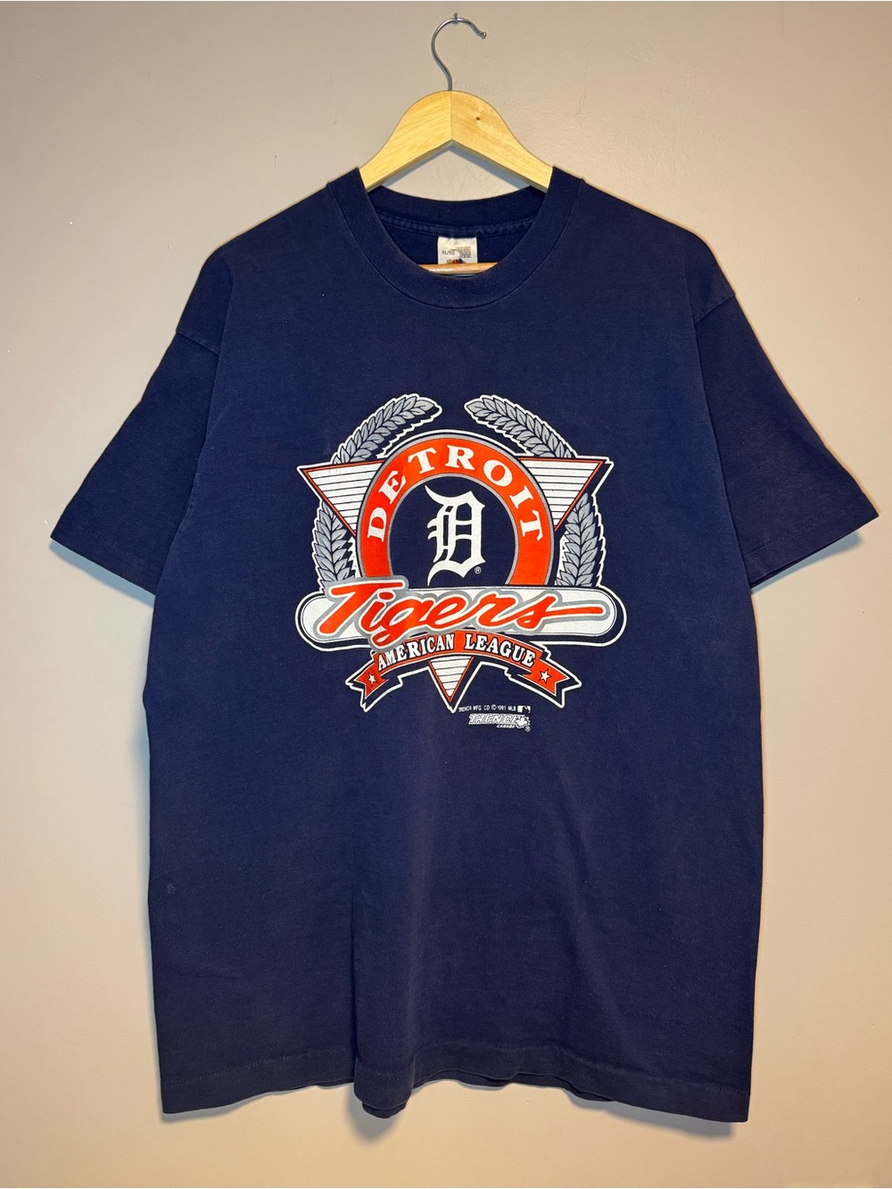 Vintage 1991 Detroit Tigers T-Shirt / XL / Single Stitch / Trench MLB